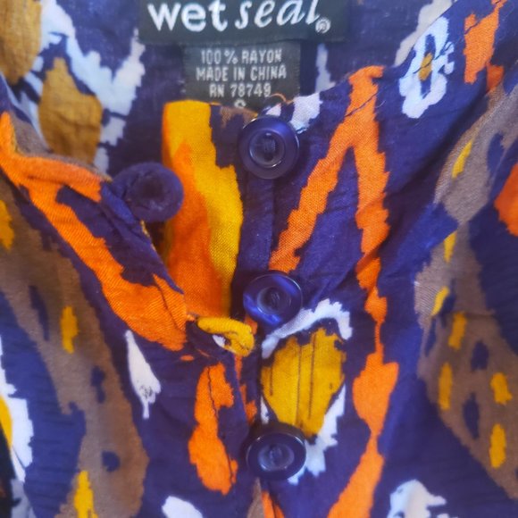 Wet Seal Tribal Print Camisole Button Front Top - Picture 4 of 8
